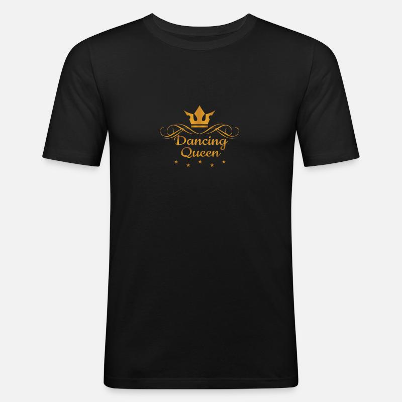 Dancing Queen mit Krone - Männer Slim Fit T-Shirt - Schwarz