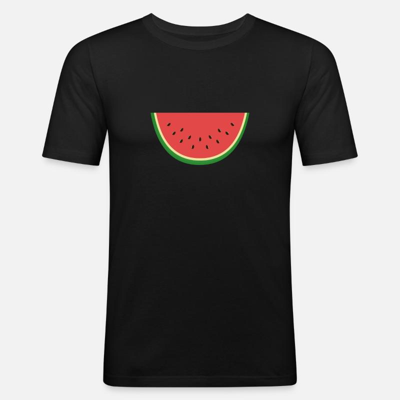 Motif de pastèque pastèque - T-shirt près du corps Homme - noir