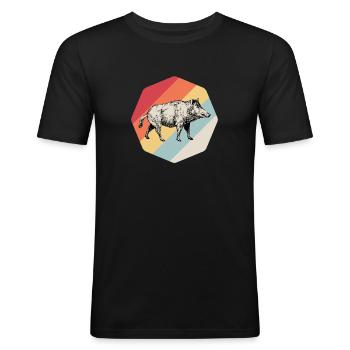 verrat - T-shirt près du corps Homme - noir - Devant - Nik (191cm)