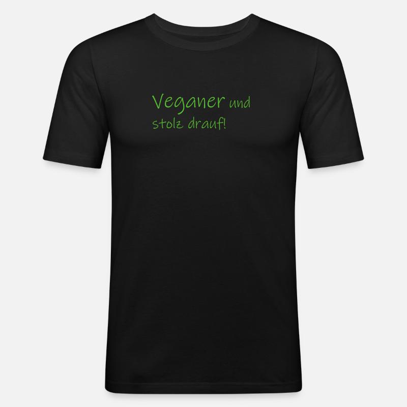 Veganer und Stolz drauf - Männer Slim Fit T-Shirt - Schwarz