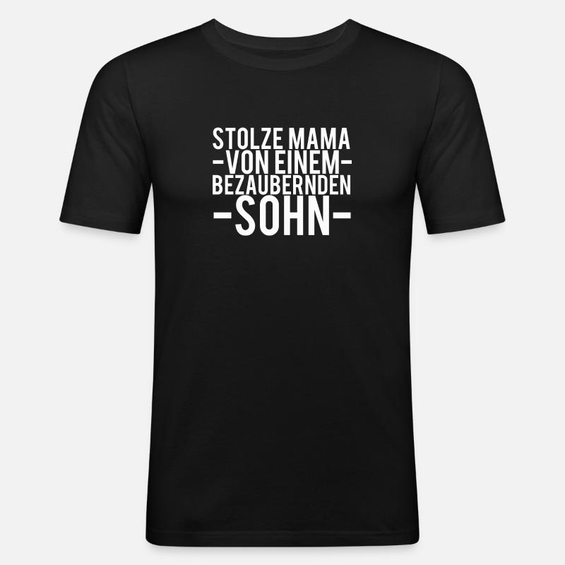 Mama - Männer Slim Fit T-Shirt - Schwarz