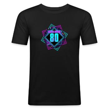 80th birthday - Men's Slim Fit T-Shirt - black - Front - Nik (191cm)