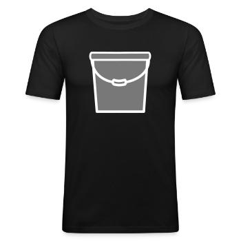 Kuebel seau - T-shirt près du corps Homme - noir - Devant - Nik (191cm)