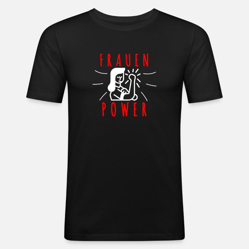 Frauen Power - Männer Slim Fit T-Shirt - Schwarz