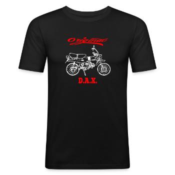 Moped Motorrad Kult Dax - Männer Slim Fit T-Shirt - Schwarz - Vorne - Nik (191cm)