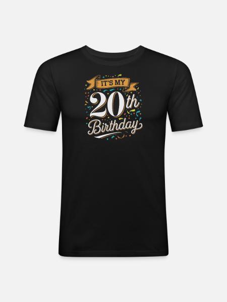 It's my 20th Birthday - T-shirt près du corps Homme - noir