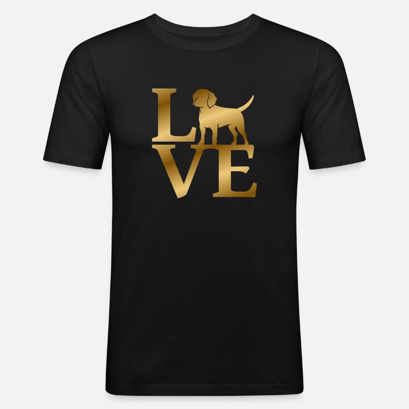Love Beagle - Männer Slim Fit T-Shirt - Schwarz