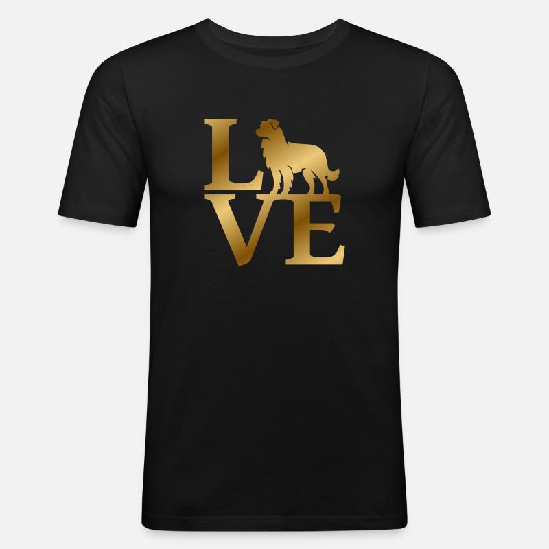 Love Australian Shepherds - Männer Slim Fit T-Shirt - Schwarz