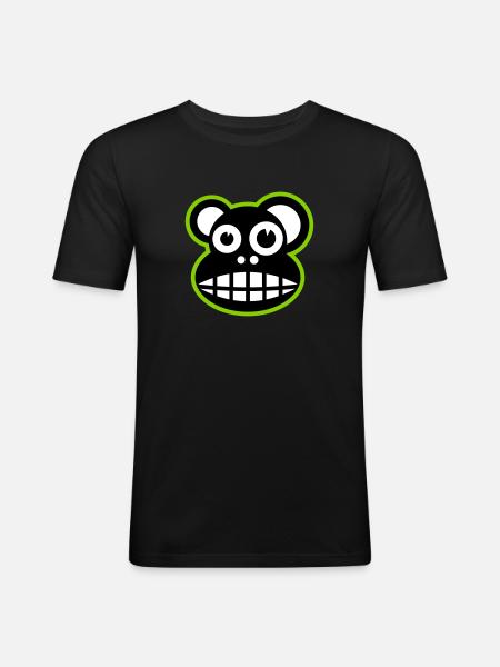 Lustiger Affe - Männer Slim Fit T-Shirt - Schwarz