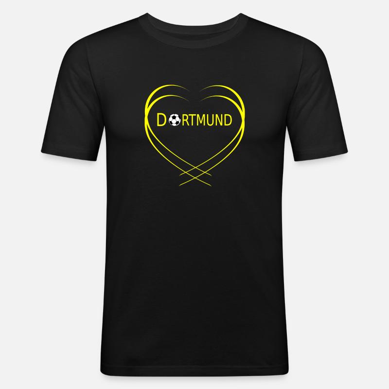 dortmund herz - Männer Slim Fit T-Shirt - Schwarz