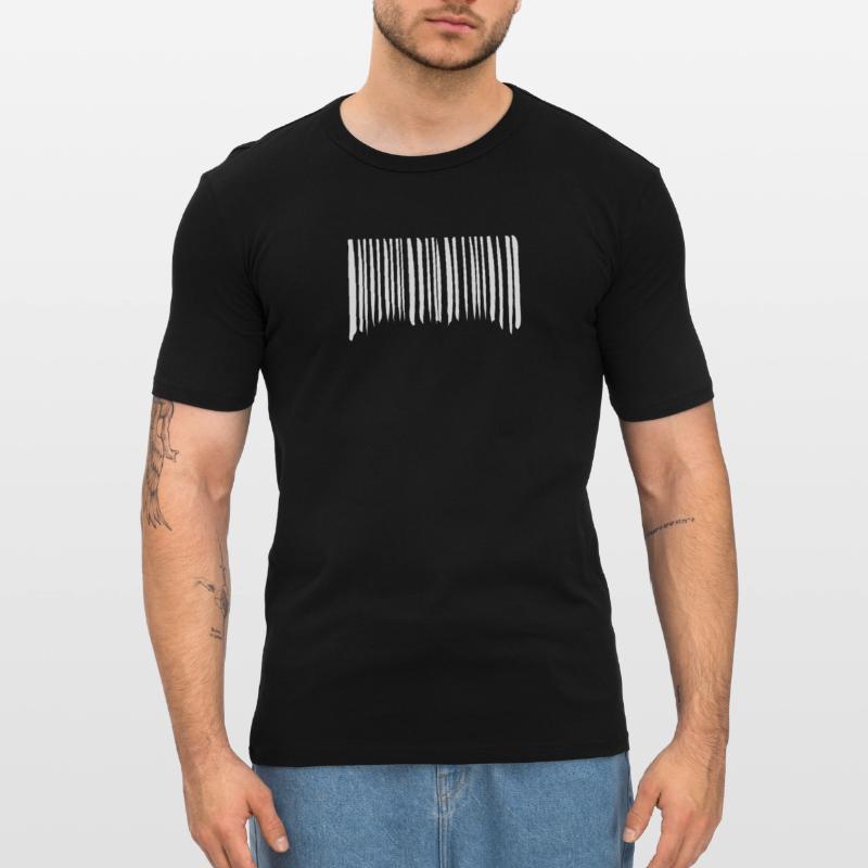Barcode Strokes Lines Scribbled Barcode Scan T-shirt près du corps Homme
