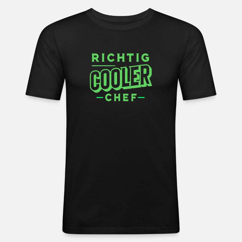 Richtig cooler Chef - Männer Slim Fit T-Shirt - Schwarz