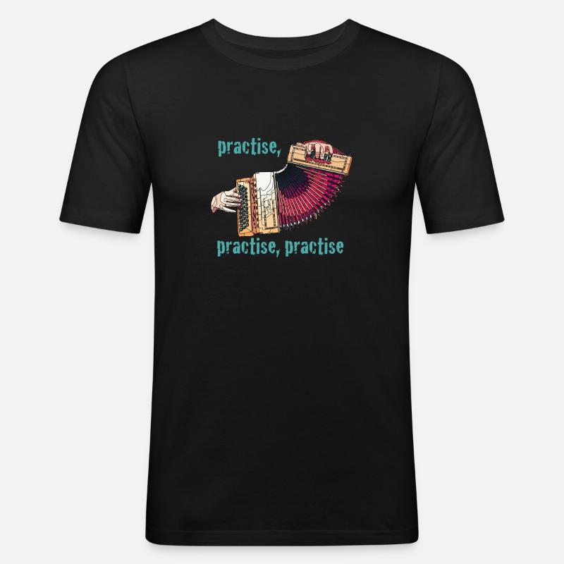 practise box - Männer Slim Fit T-Shirt - Schwarz