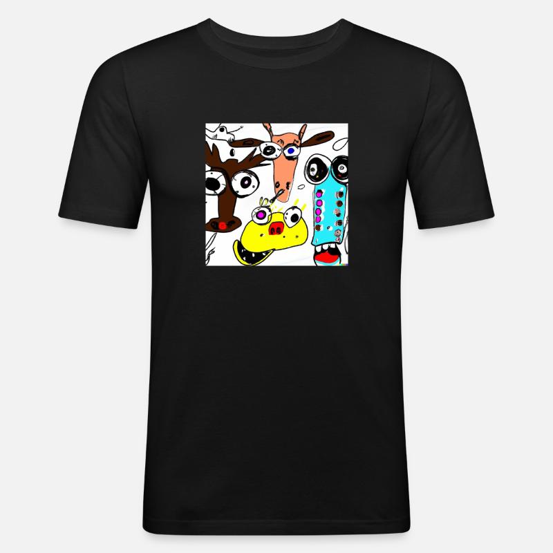 example com - Männer Slim Fit T-Shirt - Schwarz