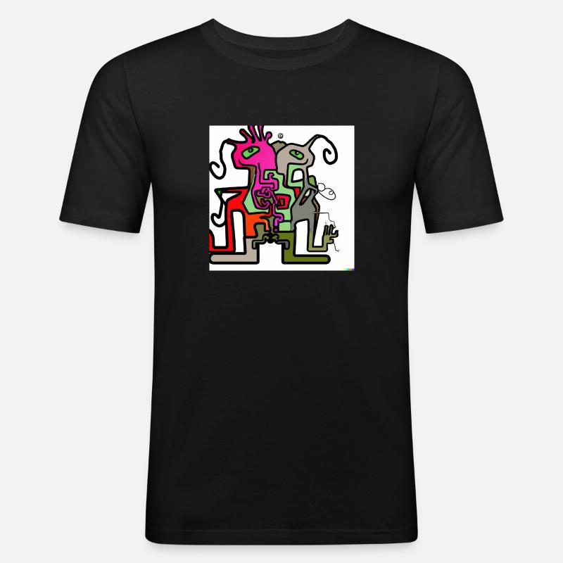 example com 7 - Männer Slim Fit T-Shirt - Schwarz