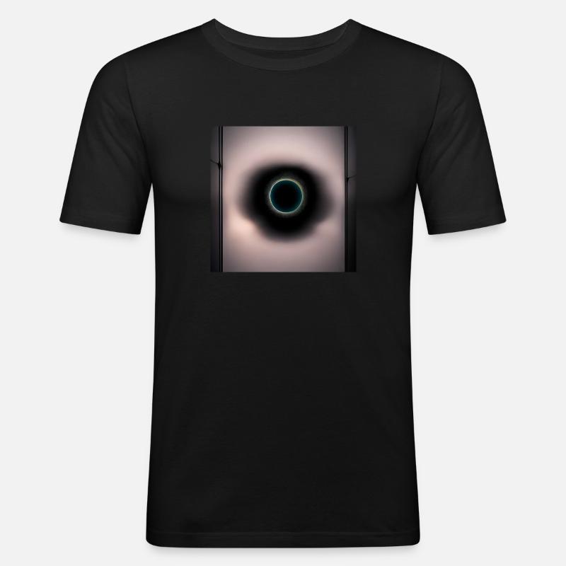 eclipse abstract breaking dawn - Männer Slim Fit T-Shirt - Schwarz