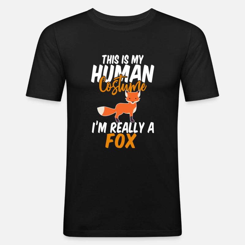 Fuchs - Männer Slim Fit T-Shirt - Schwarz