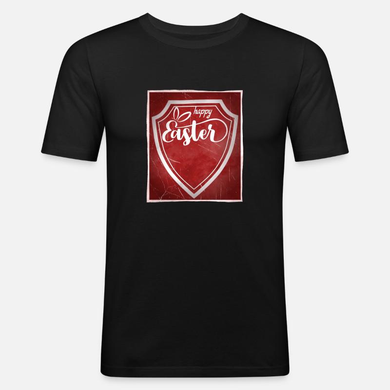 frohe Ostern - Männer Slim Fit T-Shirt - Schwarz