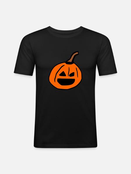 Halloween Pumpkin - Men's Slim Fit T-Shirt - black