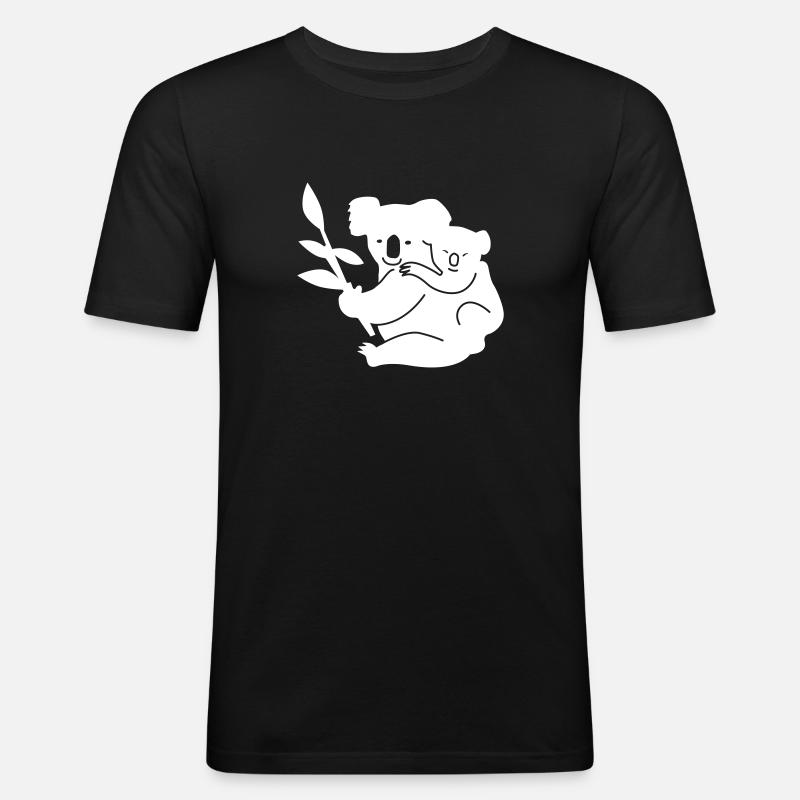 koala - Männer Slim Fit T-Shirt - Schwarz