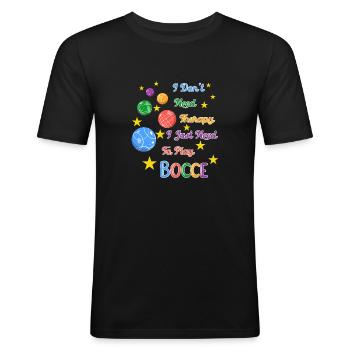 Boccia Boule Petanque - Men's Slim Fit T-Shirt - black - Front - Nik (191cm)