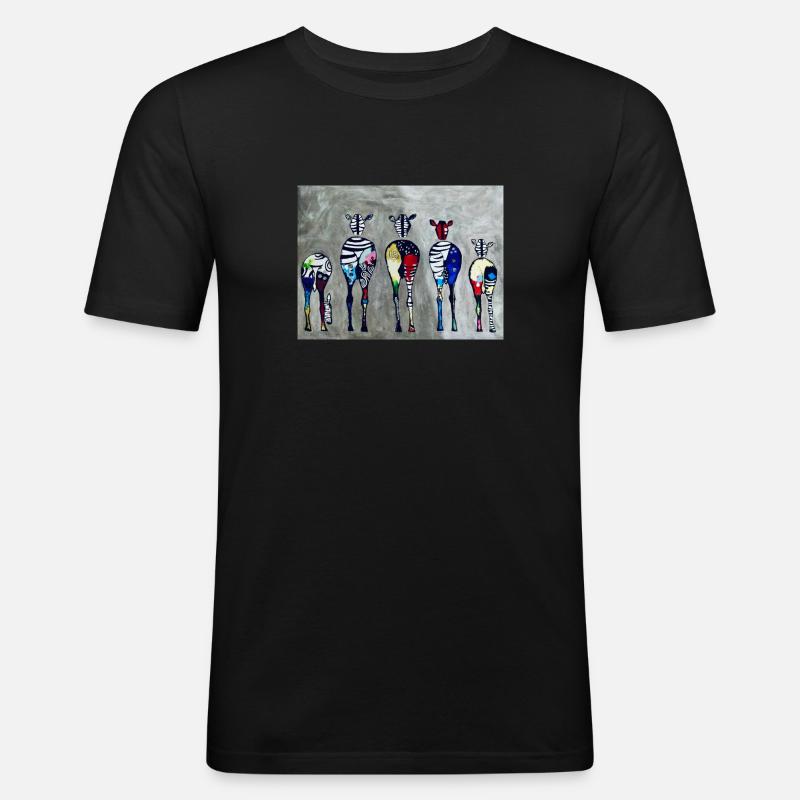 But(t) Zebra - Männer Slim Fit T-Shirt - Schwarz