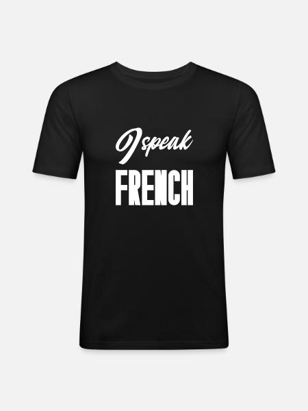 I speak french - Men's Slim Fit T-Shirt - black