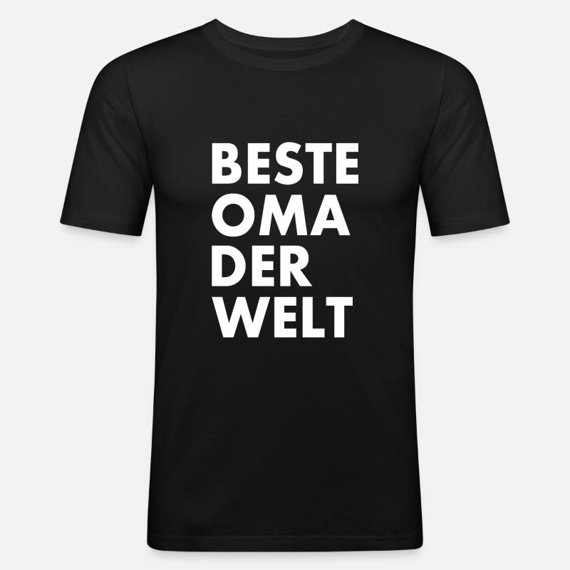 Beste oma der welt - Männer Slim Fit T-Shirt - Schwarz