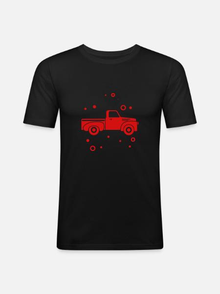Auto - Pick Up - Oldtimer - Nostalgic - Men's Slim Fit T-Shirt - black