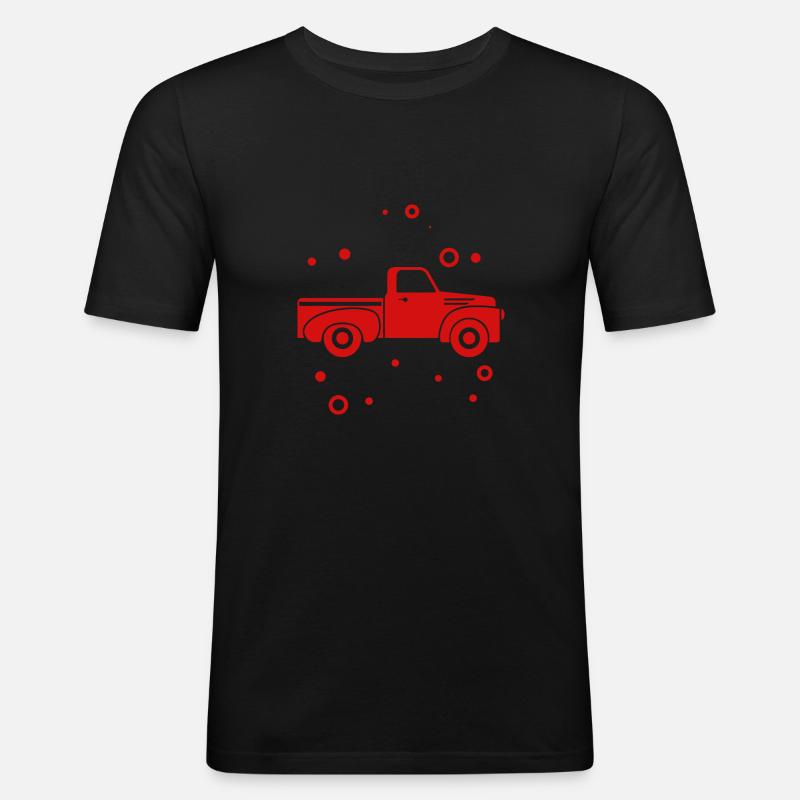 Auto - Pick Up - Oldtimer - Nostalgic - Men's Slim Fit T-Shirt - black