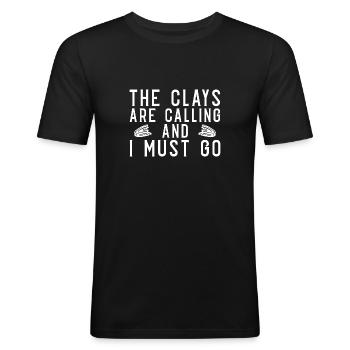 Clay pigeon shooting - Men's Slim Fit T-Shirt - black - Front - Nik (191cm)