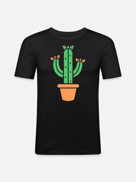 Cactus - T-shirt près du corps Homme - noir