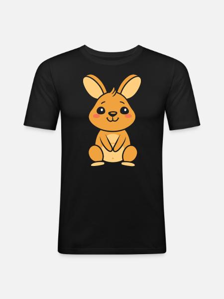 wallaby - T-shirt près du corps Homme - noir
