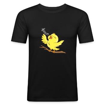 Birds Bird Lover Singing Bird Gift Idea Birthday - Men's Slim Fit T-Shirt - black - Front - Nik (191cm)