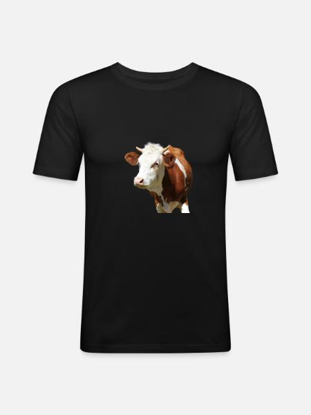Cow - Men's Slim Fit T-Shirt - black