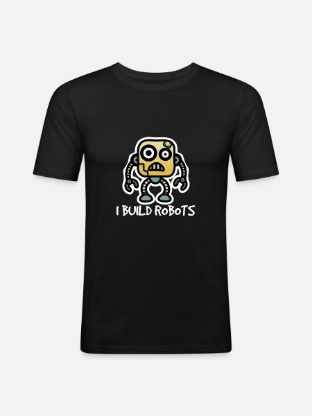 robot - Men's Slim Fit T-Shirt - black