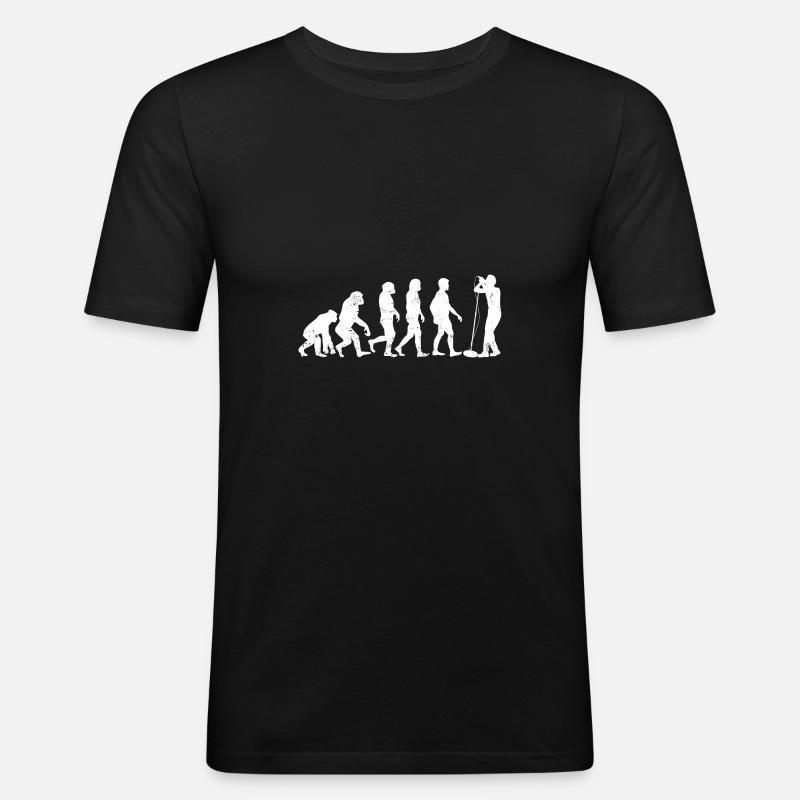 Evolution Singer - Männer Slim Fit T-Shirt - Schwarz