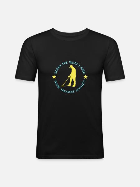 Schatzsucher Schatzsuche Metaldetektor - Männer Slim Fit T-Shirt - Schwarz