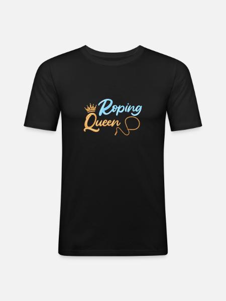 Team Roping - Männer Slim Fit T-Shirt - Schwarz