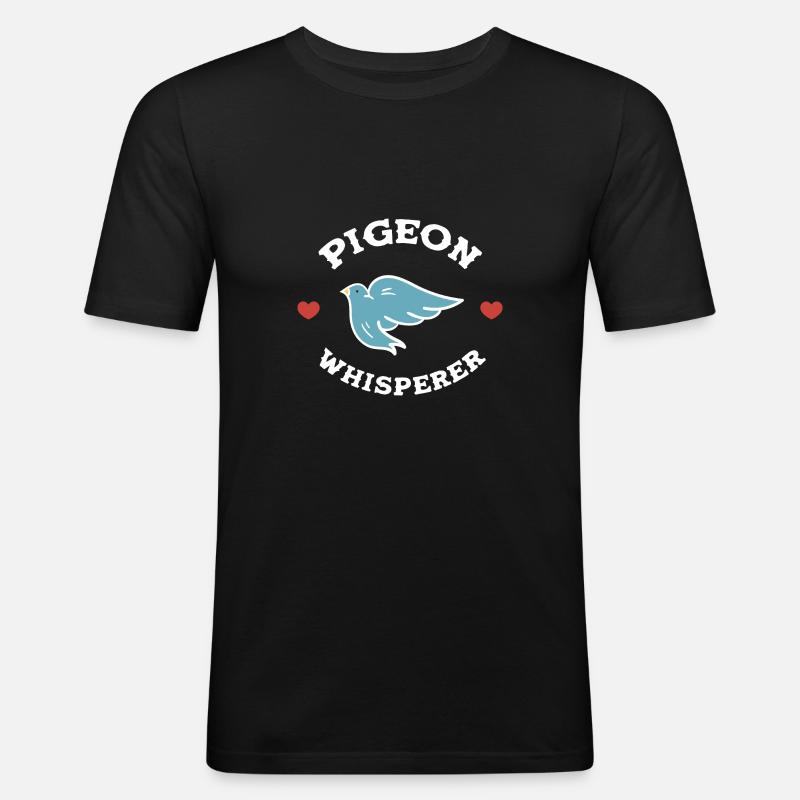 Taube - Männer Slim Fit T-Shirt - Schwarz