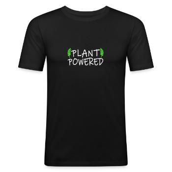 Vegan - T-shirt près du corps Homme - noir - Devant - Nik (191cm)