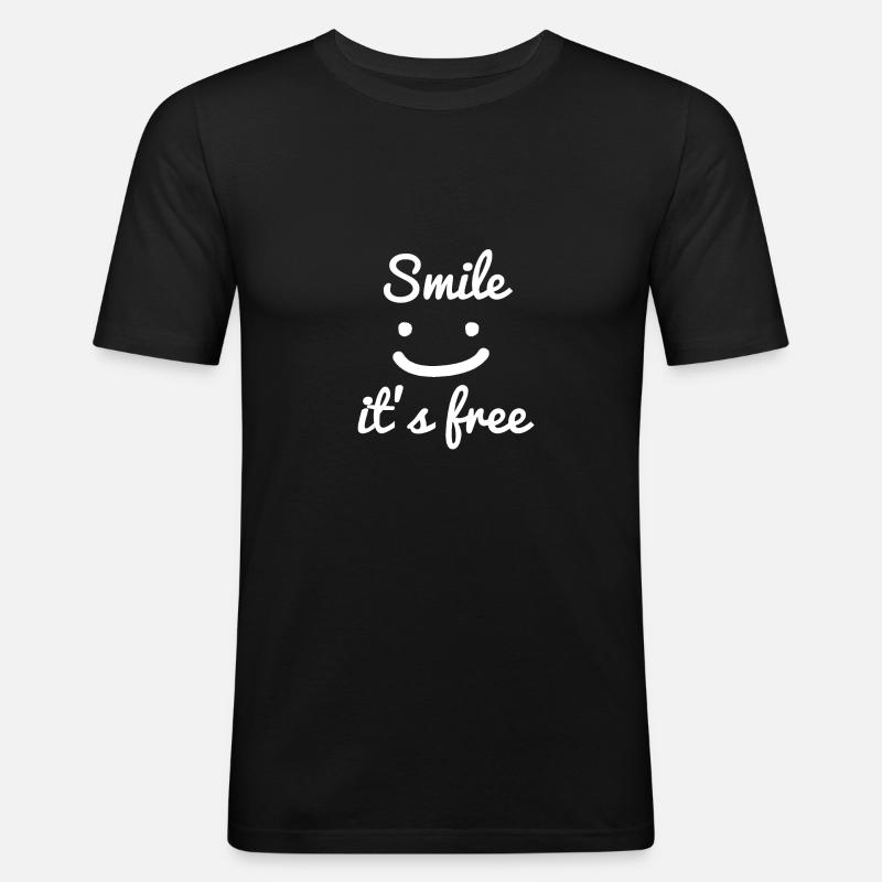 Statement - Männer Slim Fit T-Shirt - Schwarz