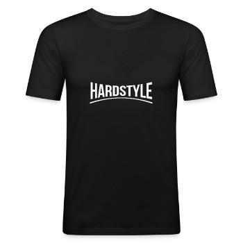 Hardstyle - Mannen slim fit T-shirt - zwart - Voor - Nik (191cm)