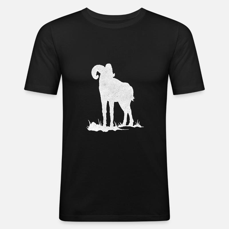 Steinbock - Männer Slim Fit T-Shirt - Schwarz