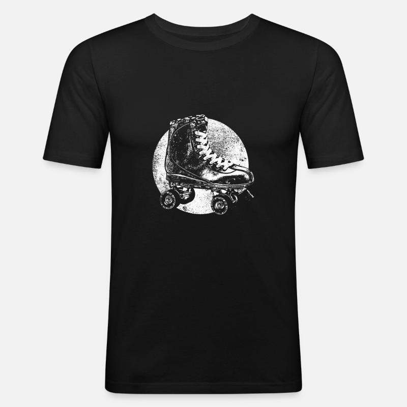 Rollschuh - Männer Slim Fit T-Shirt - Schwarz