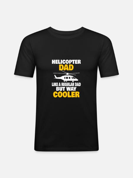 Helicopter Pilot Aviation Helicopter Dad - Men's Slim Fit T-Shirt - black