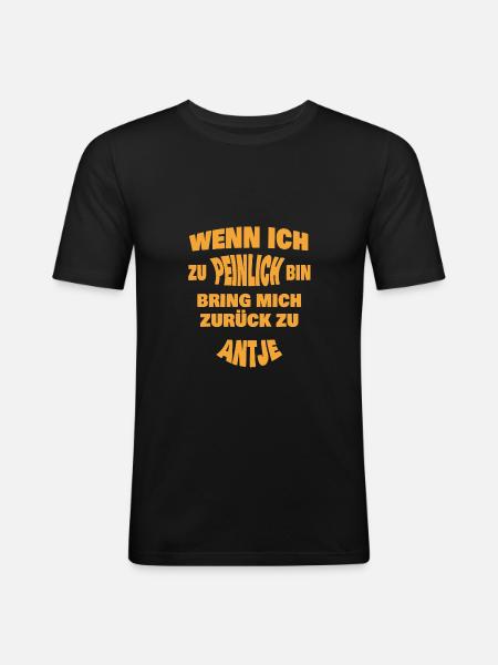 Antje - T-shirt près du corps Homme - noir