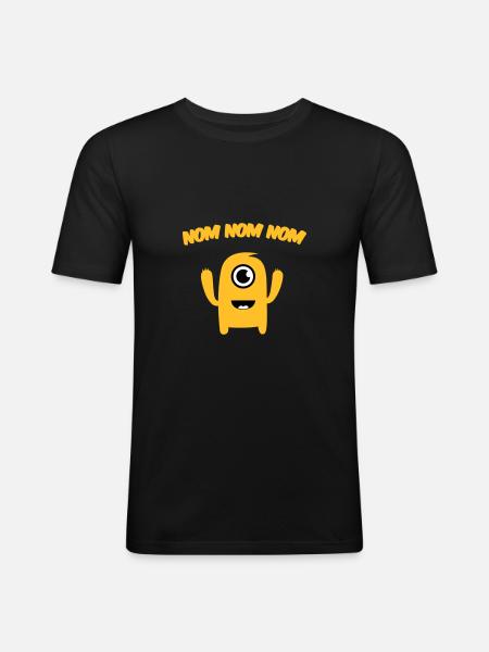 Nom nom nom Monster - Men's Slim Fit T-Shirt - black