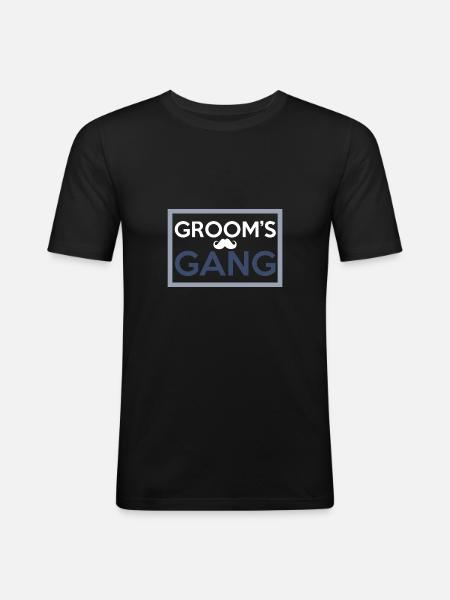 Team Groom - Männer Slim Fit T-Shirt - Schwarz