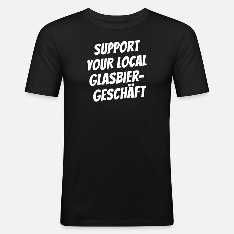 Glasbiergeschäft - Männer Slim Fit T-Shirt - Schwarz